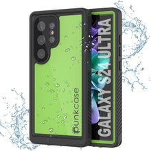 Load image into Gallery viewer, Funda impermeable para Galaxy S24 Ultra PunkCase StudStar verde claro fina de 6,6 pies sumergible IP68 a prueba de golpes
