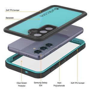 Galaxy S25 Case impermeable Punkcase Studstar Teal Thin 6.2ft submarino IP68 Choque/prueba de nieve