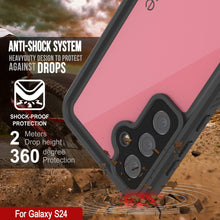 Cargar imagen en el visor de la galería, Funda impermeable para Galaxy S24 PunkCase StudStar, color rosa, fina, 1,9 m, resistente al agua, IP68, a prueba de golpes y nieve
