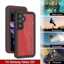 Cargar imagen en el visor de la galería, Funda impermeable para Galaxy S24 PunkCase StudStar roja fina de 6,2 pies, resistente al agua, IP68, a prueba de golpes y nieve
