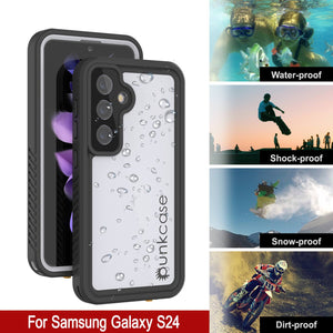 Funda impermeable para Galaxy S24, Punkcase StudStar, delgada, blanca, de 6,2 pies, resistente al agua, IP68, a prueba de golpes y nieve