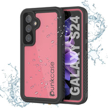 Cargar imagen en el visor de la galería, Funda impermeable para Galaxy S24 PunkCase StudStar, color rosa, fina, 1,9 m, resistente al agua, IP68, a prueba de golpes y nieve
