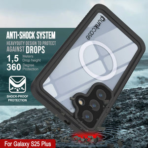 Funda impermeable para Galaxy S25 Plus, Punkcase [Extreme Mag Series] Armor Cover con protector de pantalla incorporado [blanco]
