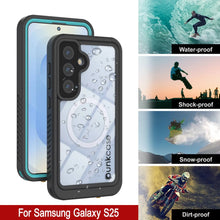 Load image into Gallery viewer, Funda impermeable para Galaxy S25, Punkcase [Extreme Mag Series] Armor Cover con protector de pantalla incorporado [verde azulado]
