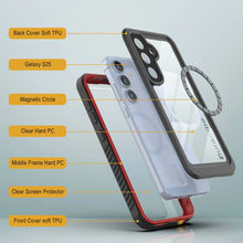 Load image into Gallery viewer, Funda impermeable para Galaxy S25, Punkcase [Extreme Mag Series] Armor Cover con protector de pantalla incorporado [Rojo]
