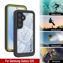 Load image into Gallery viewer, Funda impermeable para Galaxy S25, Punkcase [Extreme Mag Series] Armor Cover con protector de pantalla incorporado [amarillo]
