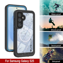 Load image into Gallery viewer, Funda impermeable para Galaxy S25, Punkcase [Extreme Mag Series] Armor Cover con protector de pantalla incorporado [azul]
