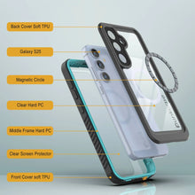 Load image into Gallery viewer, Funda impermeable para Galaxy S25, Punkcase [Extreme Mag Series] Armor Cover con protector de pantalla incorporado [verde azulado]
