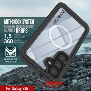 Funda impermeable para Galaxy S25, Punkcase [Extreme Mag Series] Armor Cover con protector de pantalla incorporado [amarillo]