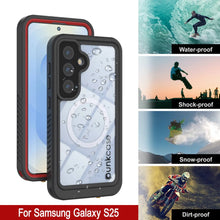 Load image into Gallery viewer, Funda impermeable para Galaxy S25, Punkcase [Extreme Mag Series] Armor Cover con protector de pantalla incorporado [Rojo]
