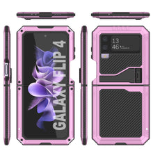 Load image into Gallery viewer, Funda de Metal Galaxy Z Flip4, Cobertura de Armadura Militar Resistente para todo el cuerpo [Rosa]
