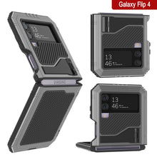 Cargar imagen en el visor de la galería, Funda de metal Galaxy Z Flip4, Resistente Armadura de Grado Militar, Cobertura Completa de Cuerpo Duro [Plata]
