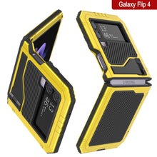 Load image into Gallery viewer, Funda de metal Galaxy Z Flip4, cubierta de armadura resistente de grado militar, cuerpo completo duro [neón].
