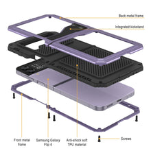 Load image into Gallery viewer, Carcasa Galaxy Z Flip4 de metal, funda resistente de grado militar que protege todo el cuerpo [morada].
