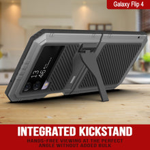 Cargar imagen en el visor de la galería, Funda de metal Galaxy Z Flip4, Resistente Armadura de Grado Militar, Cobertura Completa de Cuerpo Duro [Plata]
