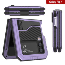 Load image into Gallery viewer, Carcasa Galaxy Z Flip4 de metal, funda resistente de grado militar que protege todo el cuerpo [morada].
