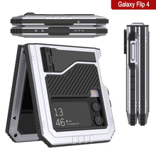 Load image into Gallery viewer, Estuche de metal Galaxy Z Flip4, resistente con grado militar, cubierta de armadura de cuerpo completo [blanco]
