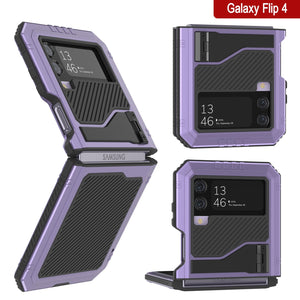 Carcasa Galaxy Z Flip4 de metal, funda resistente de grado militar que protege todo el cuerpo [morada].