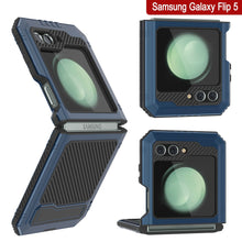 Cargar imagen en el visor de la galería, Estuche de metal Galaxy Z Flip5, cubierta resistente de grado militar para todo el cuerpo [azul]

