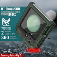 Cargar imagen en el visor de la galería, Carcasa de metal Galaxy Z Flip5, funda de armadura de grado militar resistente, cubierta completa de cuerpo duro [verde oscuro].
