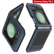 Cargar imagen en el visor de la galería, Estuche de metal Galaxy Z Flip5, cubierta resistente de grado militar para todo el cuerpo [azul]
