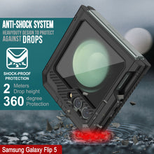 Cargar imagen en el visor de la galería, Estuche de metal Galaxy Z Flip5, cubierta de armadura resistente de grado militar de servicio pesado para cuerpo completo [negro].
