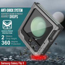 Cargar imagen en el visor de la galería, Funda protectora resistente de grado militar para Galaxy Z Flip5 con acabado metálico [plata]. Cubre todo el cuerpo y proporciona una armadura resistente.
