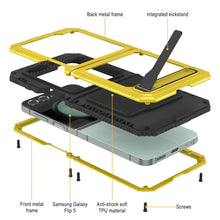 Load image into Gallery viewer, Carcasa Metálica Galaxy Z Flip5, Cubierta de Armadura de Grado Militar Resistente, Cuerpo Completo Duro [Neón]
