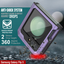 Cargar imagen en el visor de la galería, Carcasa de metal para Galaxy Z Flip 5, cubierta de armadura resistente de grado militar, cuerpo completo y resistente [Morado].
