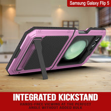 Cargar imagen en el visor de la galería, Funda Galaxy Z Flip5 de Metal, Cubierta de Alta Resistencia de Grado Militar, Cuerpo Completo, Dura [Rosa]
