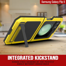 Load image into Gallery viewer, Carcasa Metálica Galaxy Z Flip5, Cubierta de Armadura de Grado Militar Resistente, Cuerpo Completo Duro [Neón]
