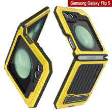 Load image into Gallery viewer, Carcasa Metálica Galaxy Z Flip5, Cubierta de Armadura de Grado Militar Resistente, Cuerpo Completo Duro [Neón]
