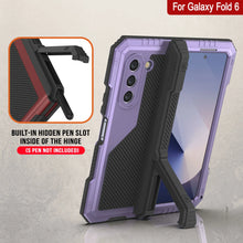 Cargar imagen en el visor de la galería, Funda de metal para Galaxy Z Fold6, carcasa de armadura de grado militar resistente, carcasa rígida de cuerpo completo [morado]
