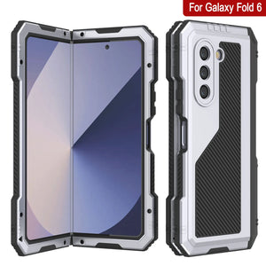 Funda de metal para Galaxy Z Fold6, carcasa de armadura de grado militar resistente, carcasa rígida de cuerpo completo [blanca]