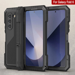 Funda de metal para Galaxy Z Fold6, carcasa de armadura de grado militar resistente, carcasa rígida de cuerpo completo [negra]