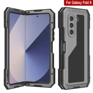 Funda de metal para Galaxy Z Fold6, carcasa de armadura de grado militar resistente, carcasa rígida de cuerpo completo [plateada]