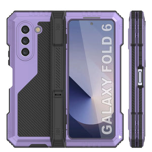Funda de metal para Galaxy Z Fold6, carcasa de armadura de grado militar resistente, carcasa rígida de cuerpo completo [morado]
