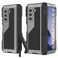 Load image into Gallery viewer, Funda de metal para Galaxy Z Fold6, carcasa de armadura de grado militar resistente, carcasa rígida de cuerpo completo [plateada]
