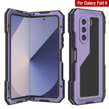 Cargar imagen en el visor de la galería, Funda de metal para Galaxy Z Fold6, carcasa de armadura de grado militar resistente, carcasa rígida de cuerpo completo [morado]
