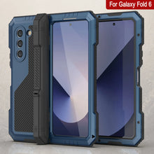 Cargar imagen en el visor de la galería, Funda de metal para Galaxy Z Fold6, carcasa de armadura de grado militar resistente, carcasa rígida de cuerpo completo [azul]
