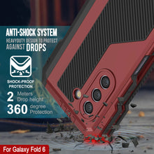Load image into Gallery viewer, Funda de metal para Galaxy Z Fold6, carcasa de armadura de grado militar resistente, carcasa rígida de cuerpo completo [roja]
