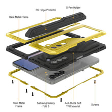 Load image into Gallery viewer, Funda de metal para Galaxy Z Fold6, carcasa de armadura de grado militar resistente, carcasa rígida de cuerpo completo [neón]
