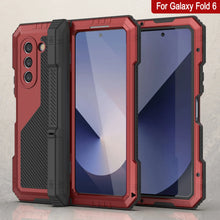Load image into Gallery viewer, Funda de metal para Galaxy Z Fold6, carcasa de armadura de grado militar resistente, carcasa rígida de cuerpo completo [roja]
