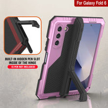 Cargar imagen en el visor de la galería, Funda de metal para Galaxy Z Fold6, carcasa de armadura de grado militar resistente, carcasa rígida de cuerpo completo [rosa]
