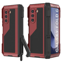 Load image into Gallery viewer, Funda de metal para Galaxy Z Fold6, carcasa de armadura de grado militar resistente, carcasa rígida de cuerpo completo [roja]
