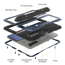 Cargar imagen en el visor de la galería, Funda de metal para Galaxy Z Fold6, carcasa de armadura de grado militar resistente, carcasa rígida de cuerpo completo [azul]
