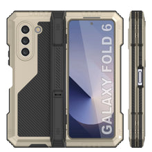 Load image into Gallery viewer, Funda de metal para Galaxy Z Fold6, carcasa de armadura de grado militar resistente, carcasa rígida de cuerpo completo [dorada]
