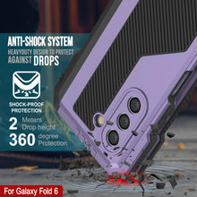 Cargar imagen en el visor de la galería, Funda de metal para Galaxy Z Fold6, carcasa de armadura de grado militar resistente, carcasa rígida de cuerpo completo [morado]
