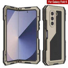 Load image into Gallery viewer, Funda de metal para Galaxy Z Fold6, carcasa de armadura de grado militar resistente, carcasa rígida de cuerpo completo [dorada]
