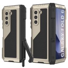 Load image into Gallery viewer, Funda de metal para Galaxy Z Fold6, carcasa de armadura de grado militar resistente, carcasa rígida de cuerpo completo [dorada]

